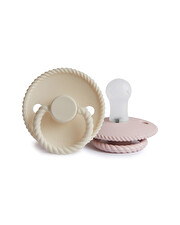 Lot de 2 sucettes Rope silicone Coloris blush/cream  Frigg