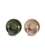 Lot de 2 sucettes Rope latex Coloris croissant/olive  Frigg