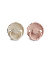 Lot de 2 sucettes Rope silicone Coloris blush/cream  Frigg