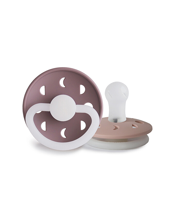 Lot de 2 sucettes Moon night silicone Coloris mauve/blush Frigg