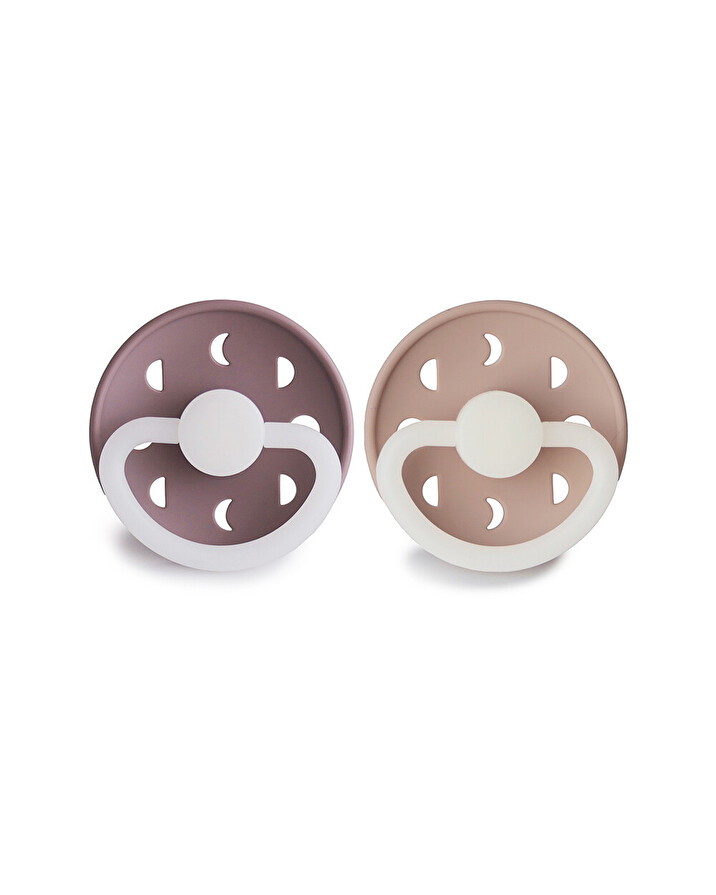 Lot de 2 sucettes Moon night silicone Coloris mauve/blush  Frigg