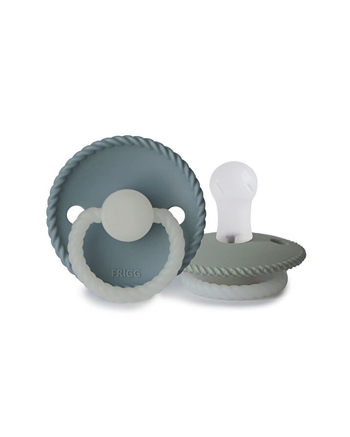 Lot de 2 sucettes Rope night silicone Coloris night stone blue/sage Frigg