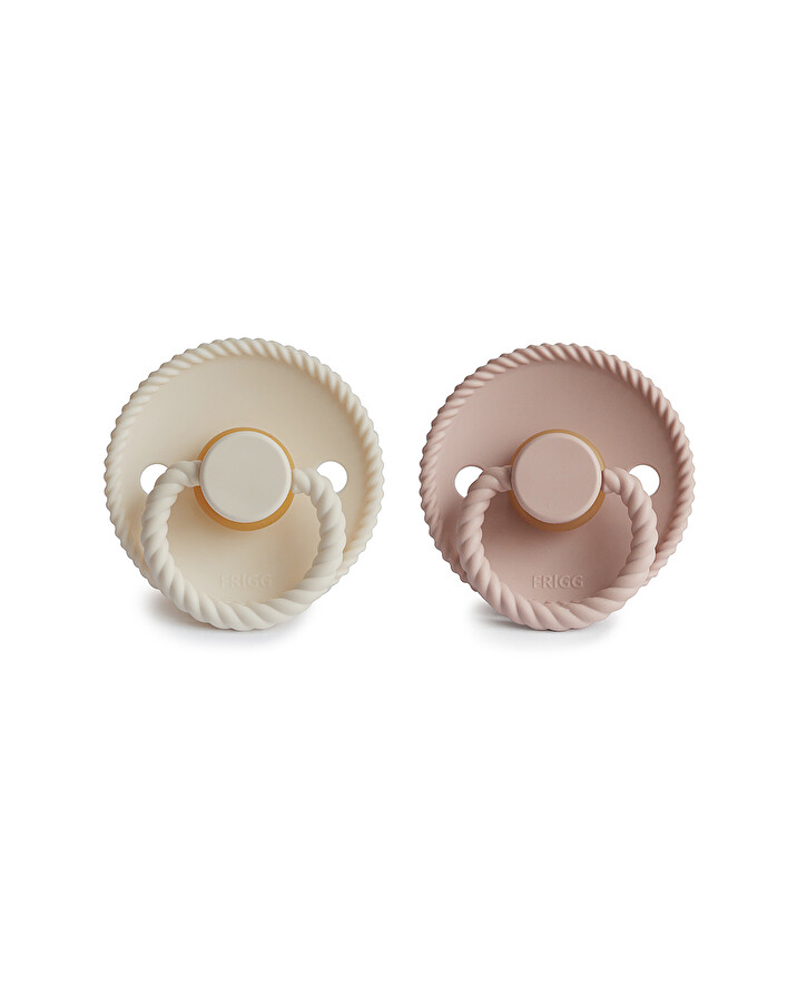 Lot de 2 sucettes Rope latex Coloris blush/cream  Frigg