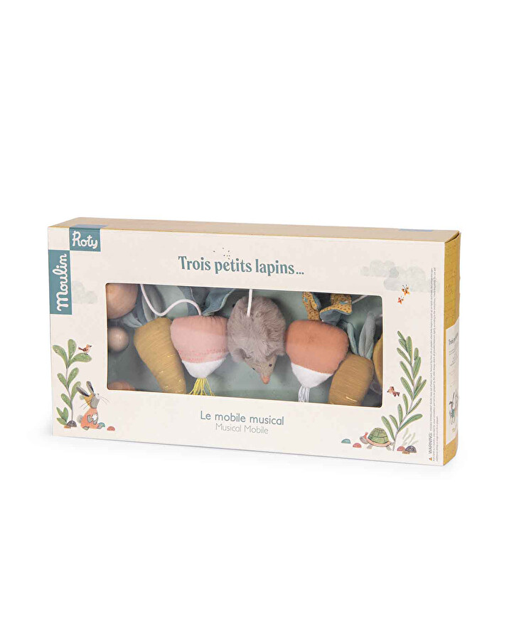 Mobile musical croisillon Trois petits lapins Moulin Roty
