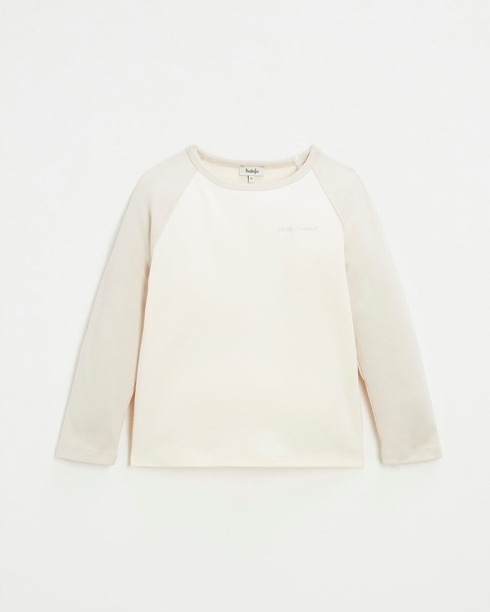 Tee-shirt bicolore brodé Coloris écru Natalys
