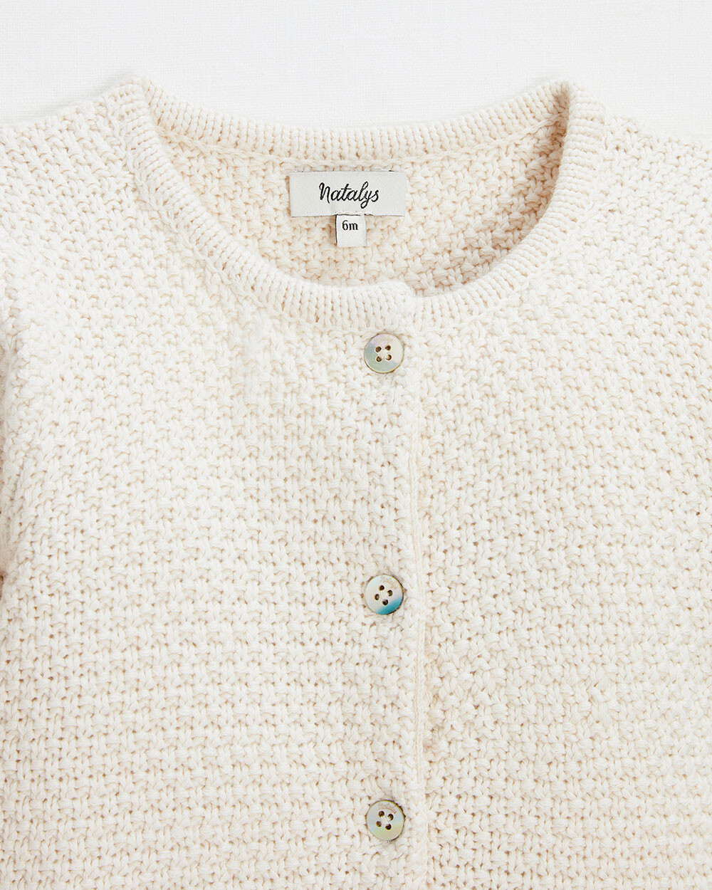 Cardigan en tricot fantaisie Coloris &eacute;cru  Natalys