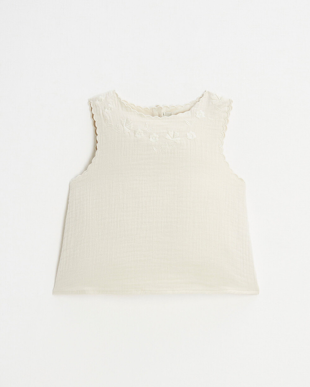 Blouse sans manches brodée Coloris naturel Natalys