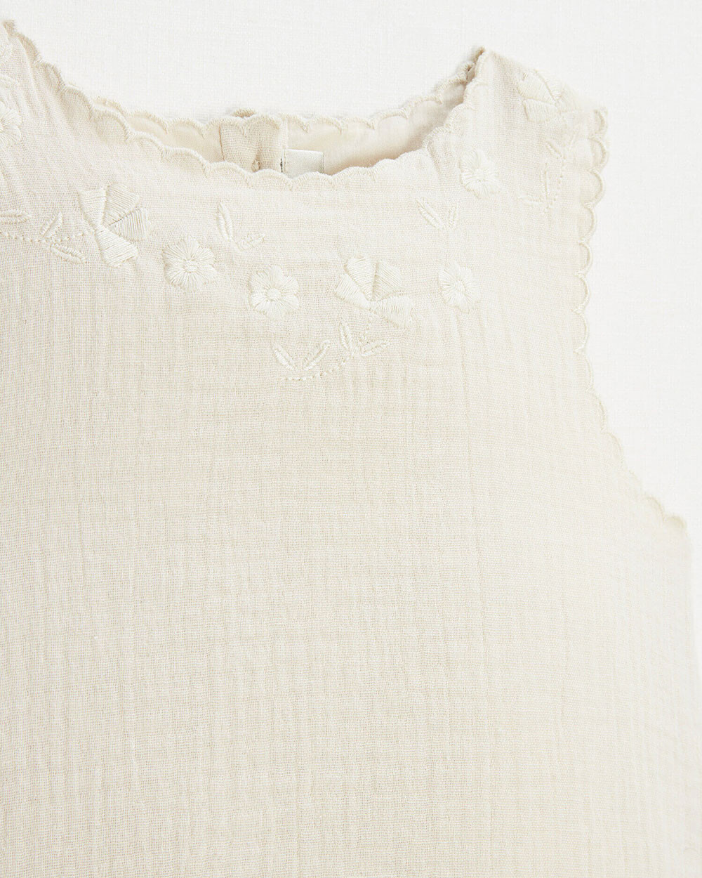 Blouse sans manches brodée Coloris naturel Natalys