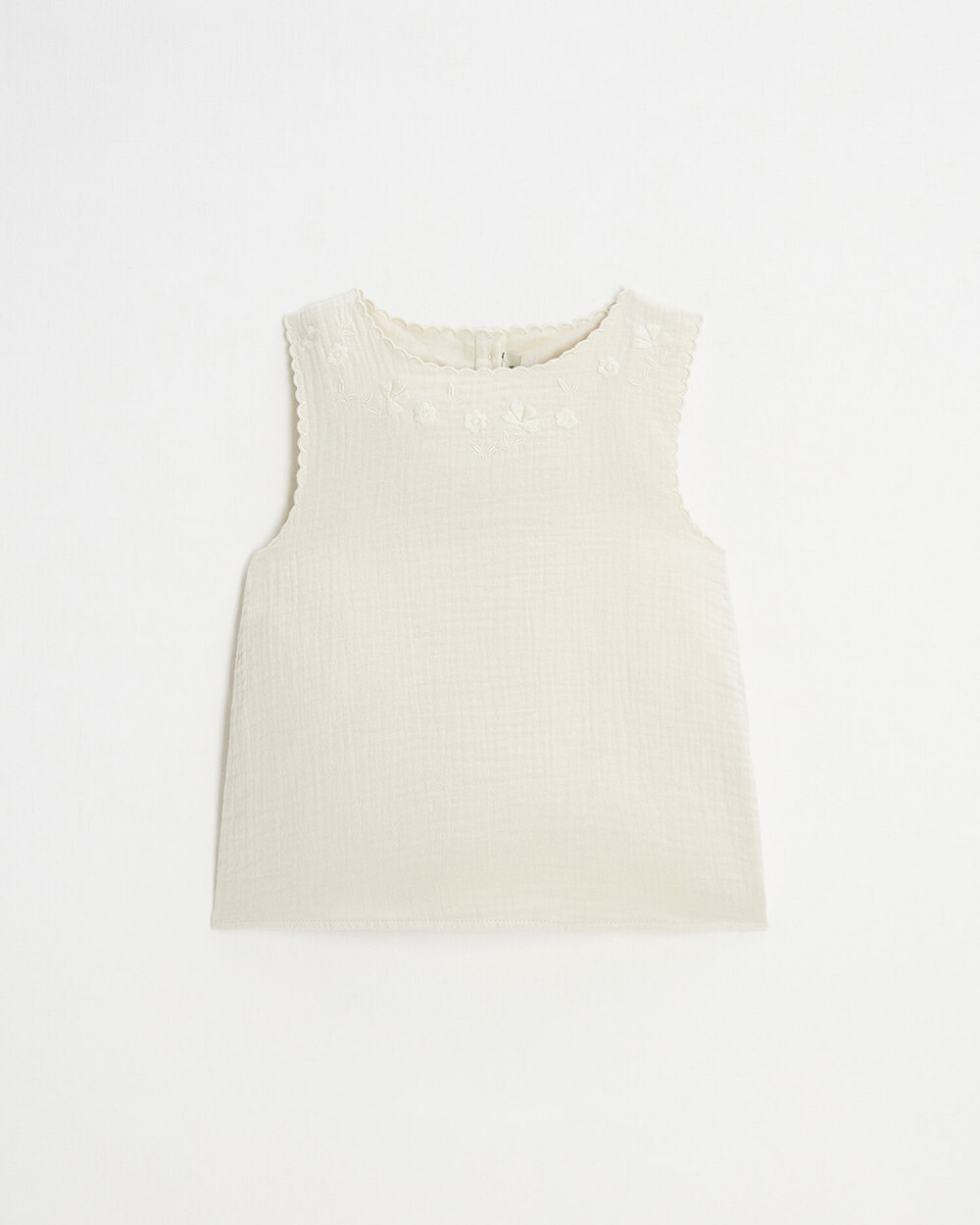 Blouse sans manches brodée Coloris naturel Natalys