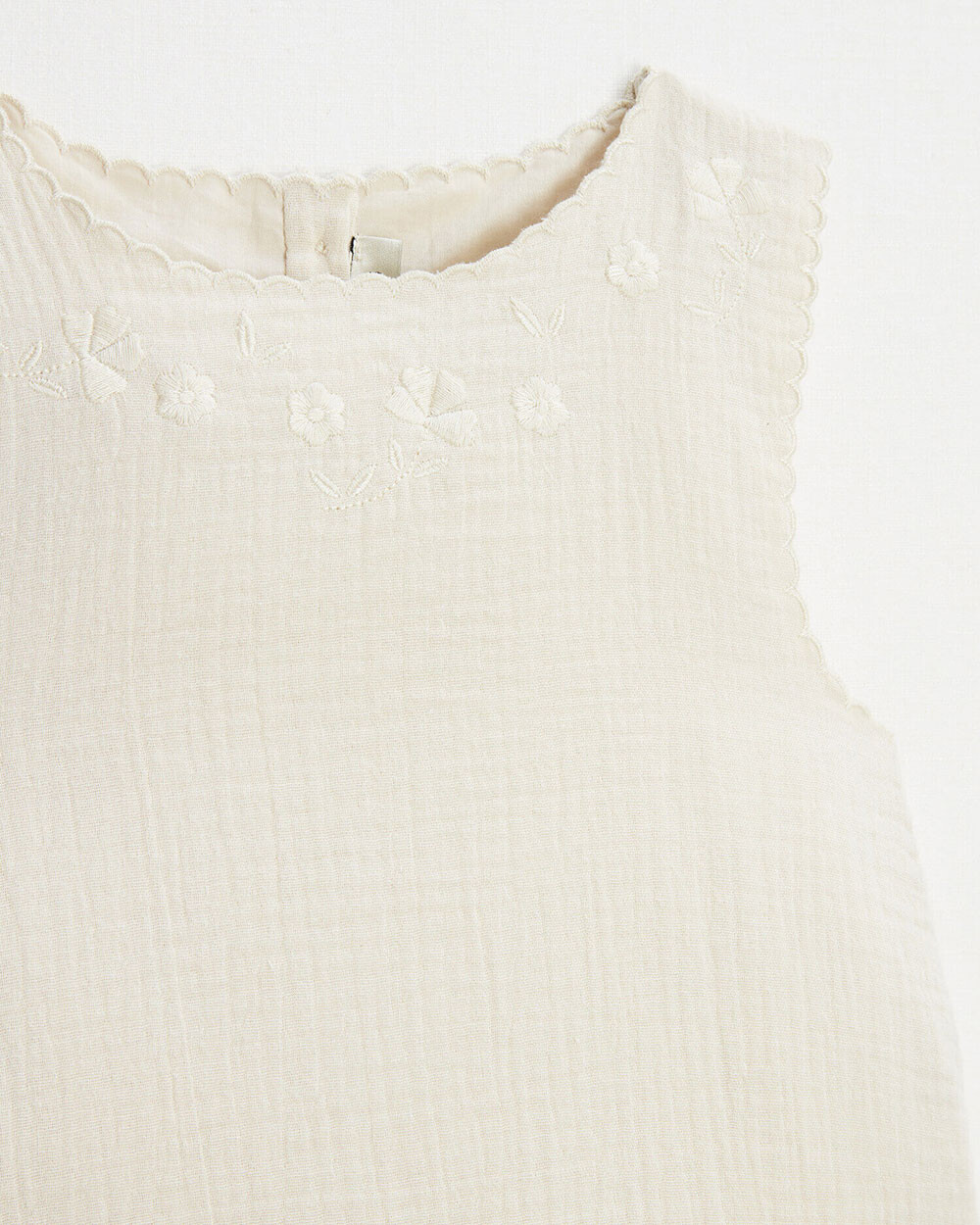 Blouse sans manches brodée Coloris naturel Natalys