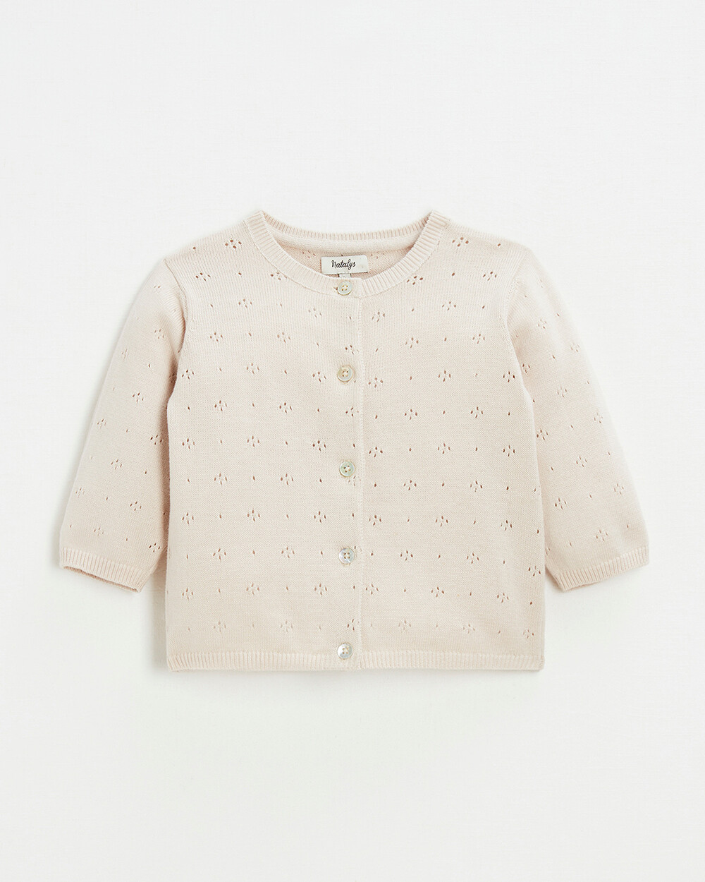 Cardigan en tricot ajouré Coloris rose Natalys