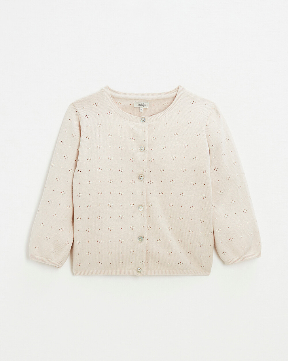 Cardigan en tricot ajouré Coloris rose Natalys