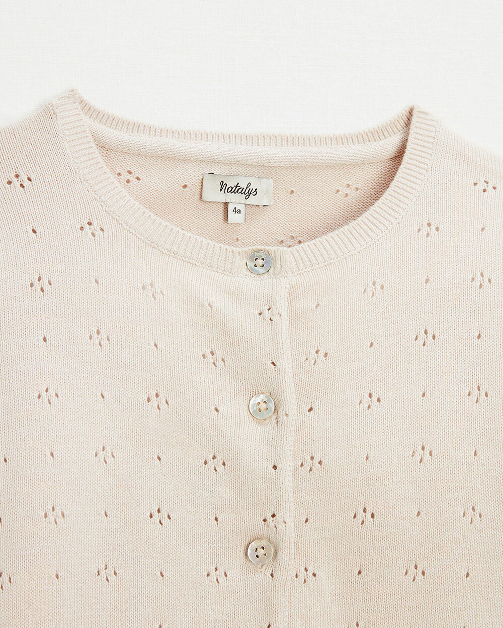 Cardigan en tricot ajouré Coloris rose Natalys