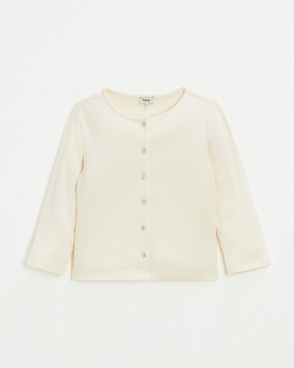 Cardigan en côtes en coton Coloris craie Natalys