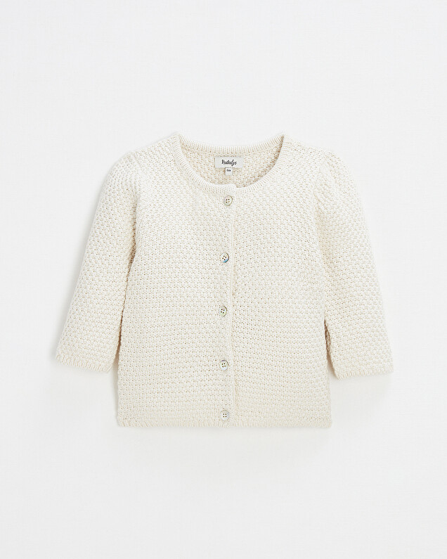 Cardigan en tricot fantaisie Coloris écru  Natalys