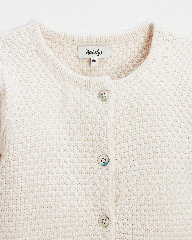 Cardigan en tricot fantaisie Coloris écru  Natalys