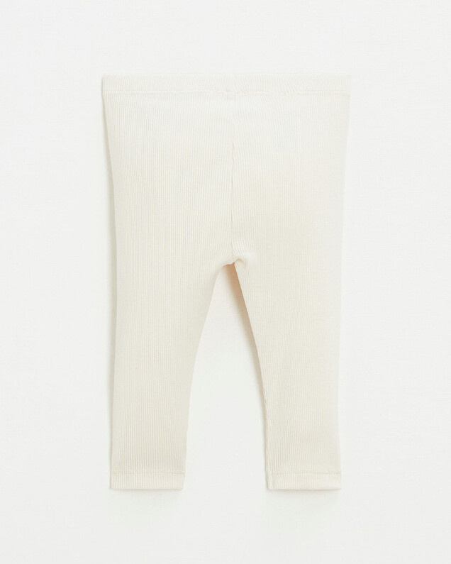 Legging en côtes en coton Coloris craie Natalys