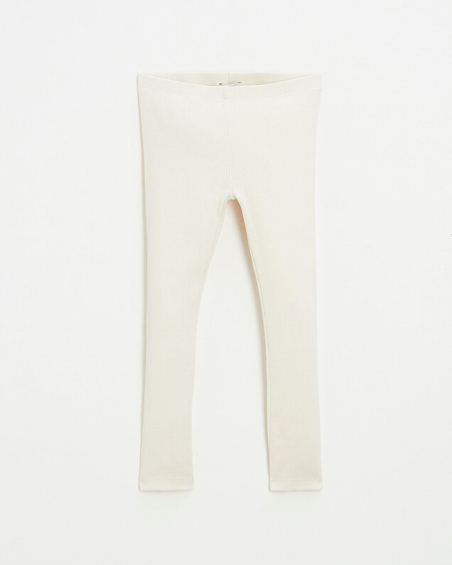 Legging en côtes en coton Coloris craie Natalys