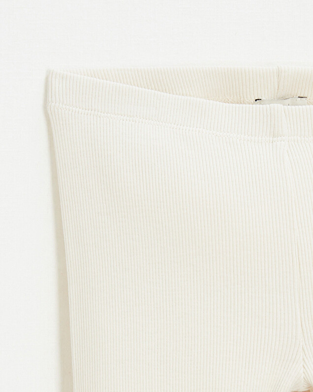 Legging en côtes en coton Coloris craie Natalys