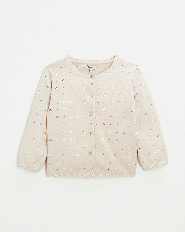 Cardigan en tricot ajouré Coloris rose  Natalys
