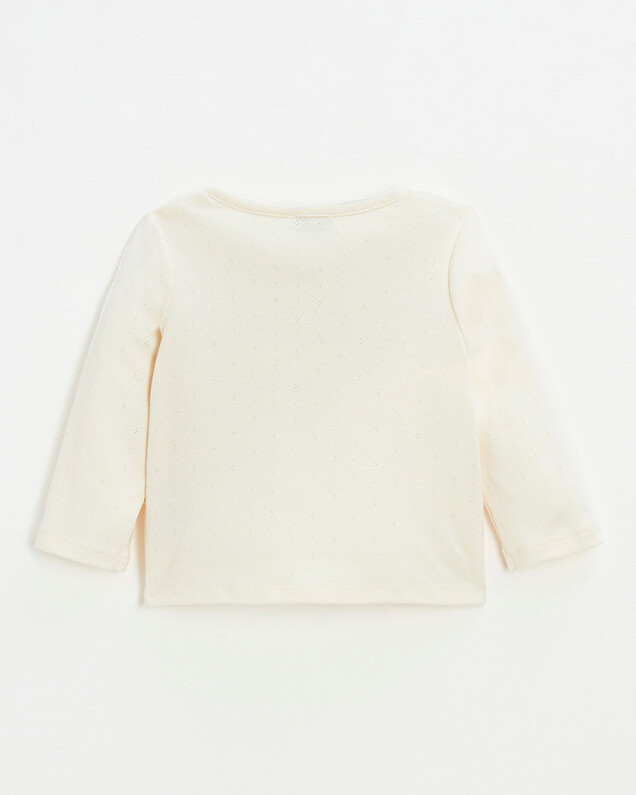 Cardigan en côtes en coton Coloris craie  Natalys