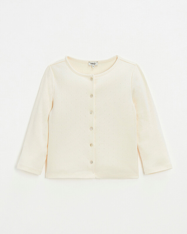 Cardigan en côtes en coton Coloris craie  Natalys