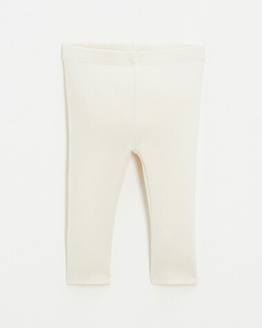Legging en c&ocirc;tes en coton Coloris craie  Natalys