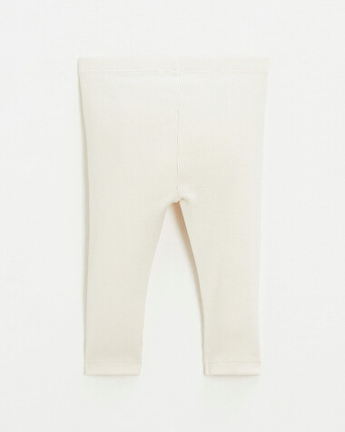 Legging en c&ocirc;tes en coton Coloris craie  Natalys