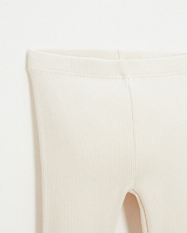 Legging en c&ocirc;tes en coton Coloris craie  Natalys