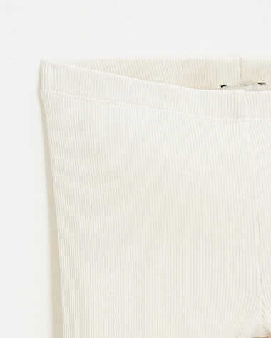 Legging en c&ocirc;tes en coton Coloris craie  Natalys