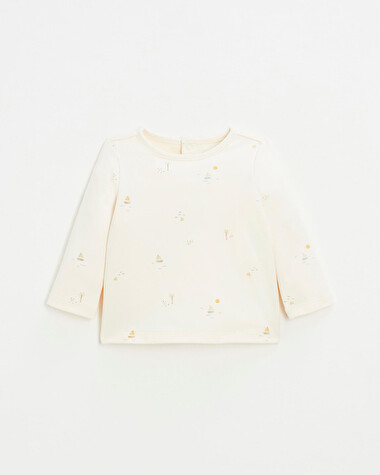 Tee-shirt imprim&eacute; marin Coloris &eacute;cru  Natalys