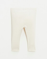 Legging en côtes en coton Coloris craie Natalys