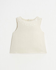 Blouse sans manches brodée Coloris naturel Natalys