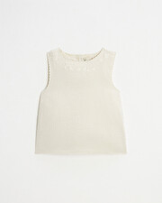 Blouse sans manches brodée Coloris naturel Natalys