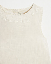 Blouse sans manches brodée Coloris naturel Natalys