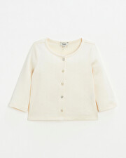 Cardigan en côtes en coton Coloris craie Natalys