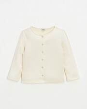 Cardigan en côtes en coton Coloris craie Natalys