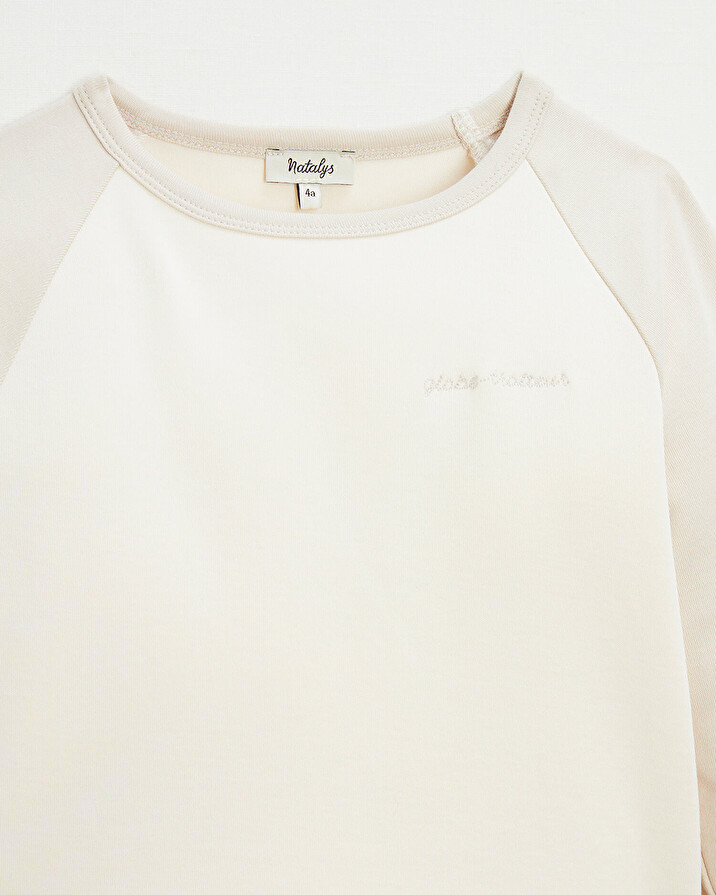 Tee-shirt bicolore brodé Coloris écru Natalys