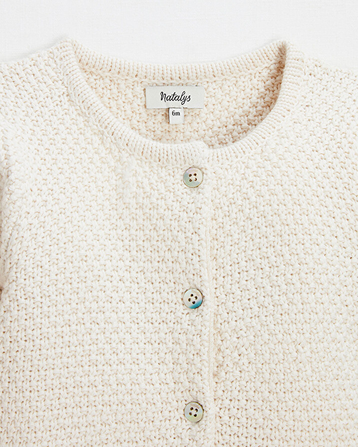 Cardigan en tricot fantaisie Coloris &eacute;cru  Natalys