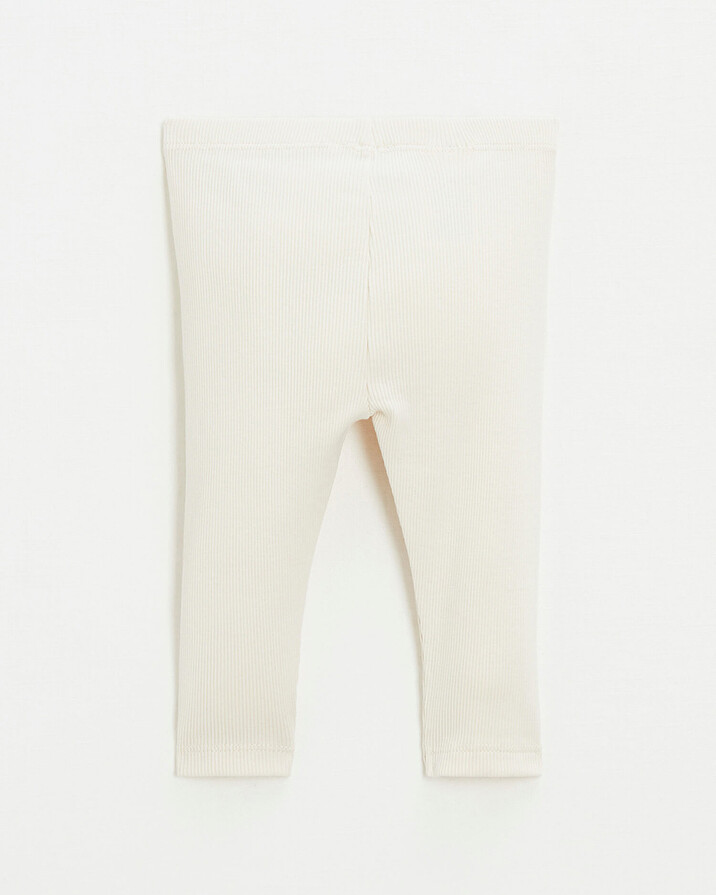 Legging en côtes en coton Coloris craie Natalys