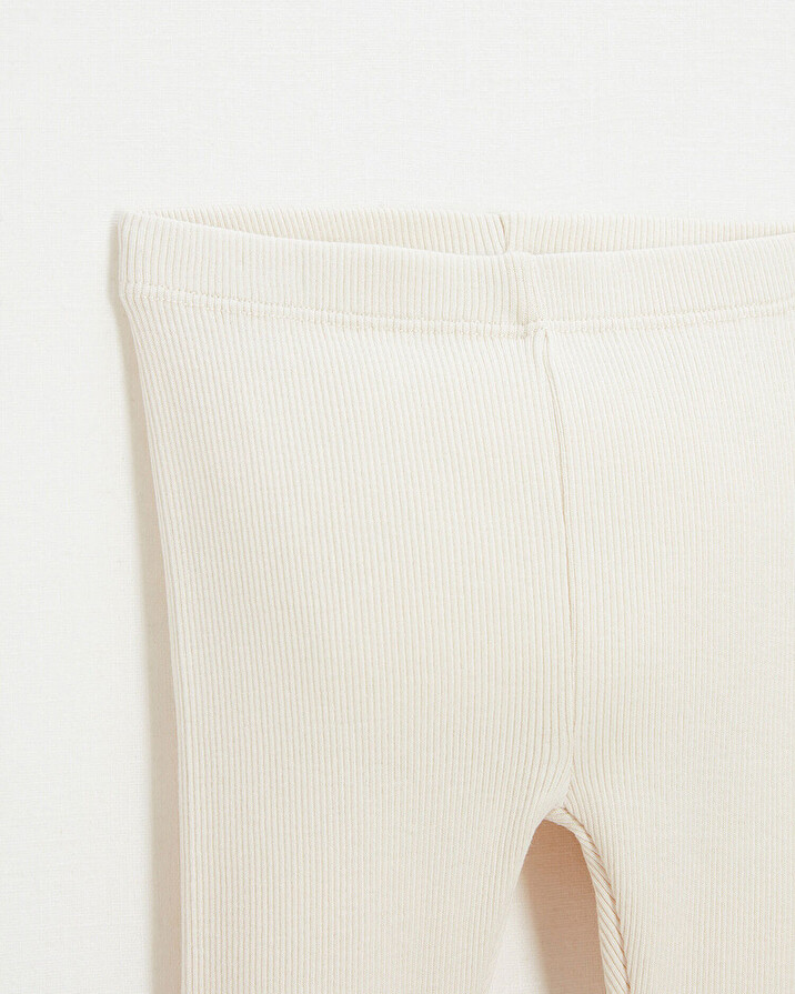 Legging en côtes en coton Coloris craie Natalys