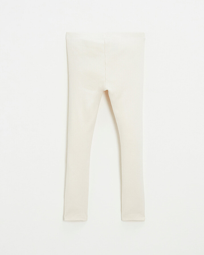 Legging en côtes en coton Coloris craie Natalys