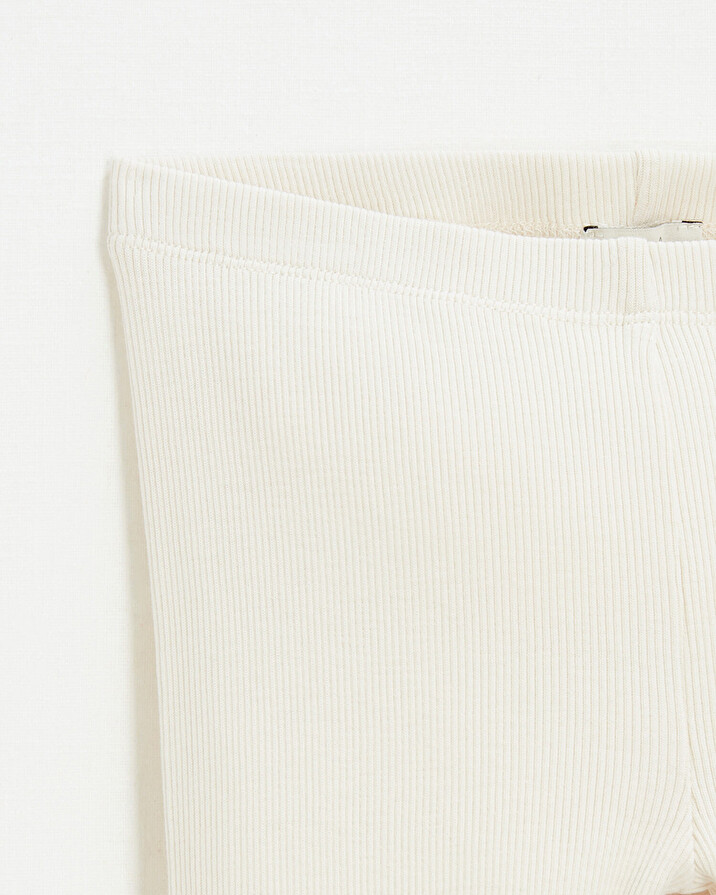 Legging en côtes en coton Coloris craie Natalys