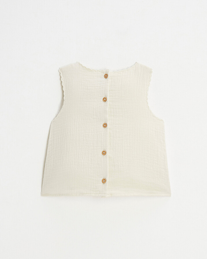 Blouse sans manches brodée Coloris naturel Natalys