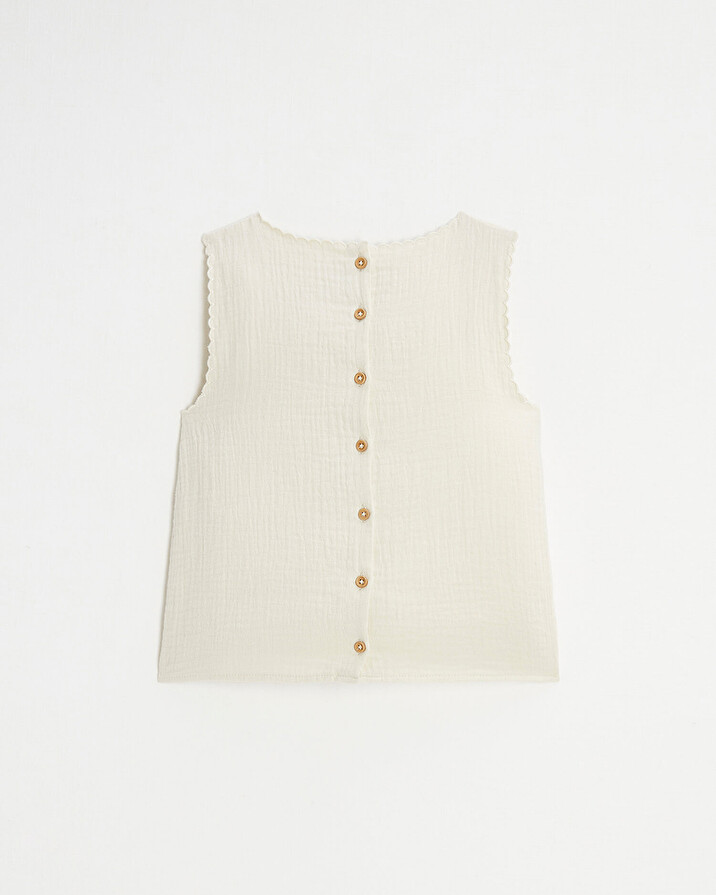 Blouse sans manches brodée Coloris naturel Natalys