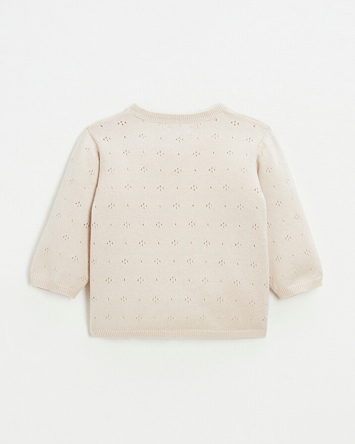 Cardigan en tricot ajouré Coloris rose Natalys