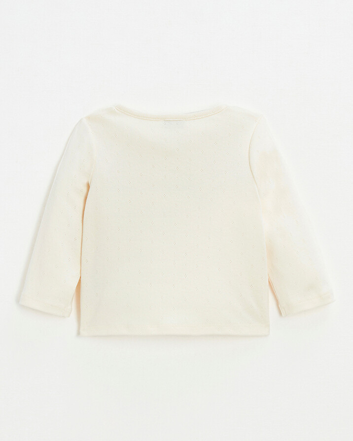 Cardigan en côtes en coton Coloris craie Natalys