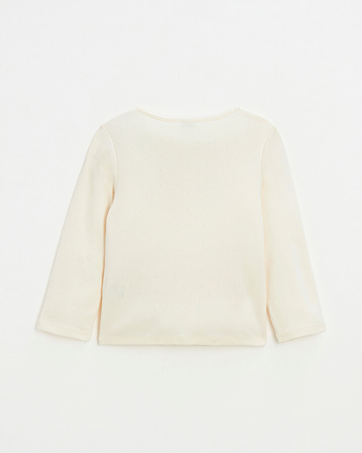 Cardigan en côtes en coton Coloris craie Natalys