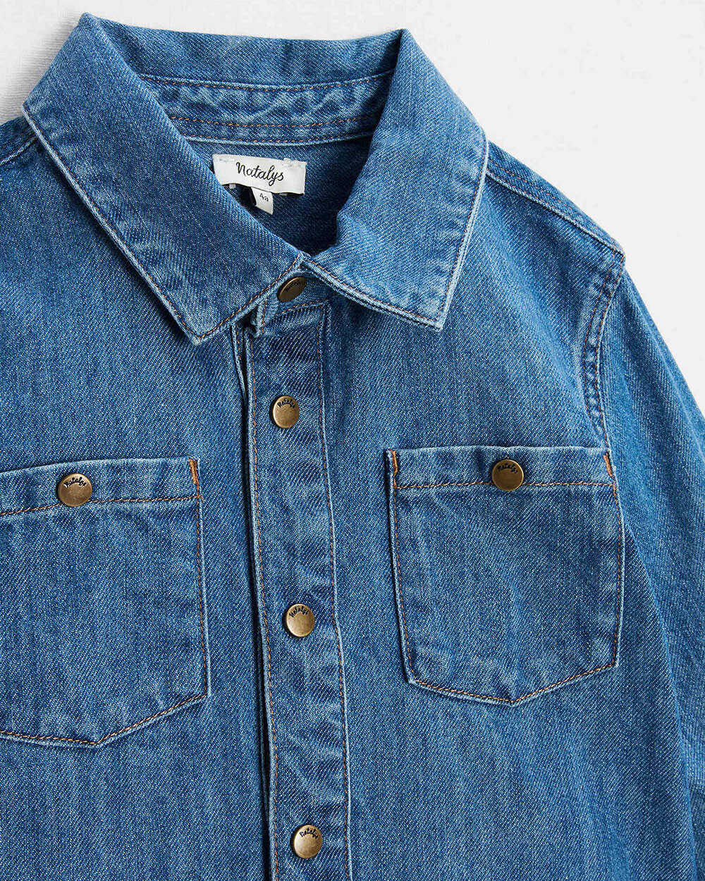 Chemise manches longues denim Coloris bleu Natalys