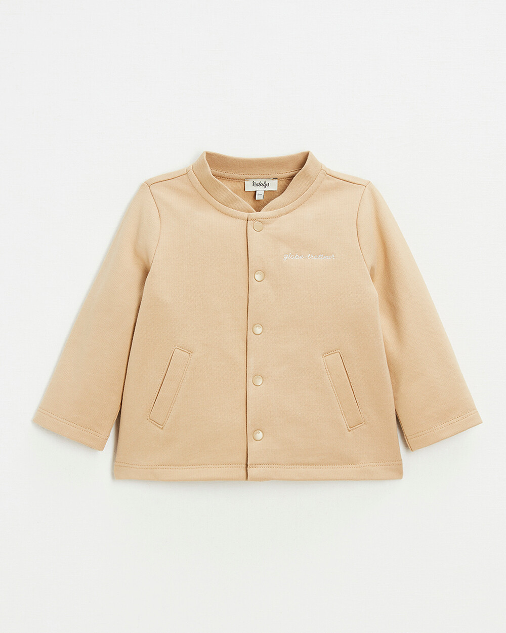Gilet en molleton brodé Coloris camel Natalys